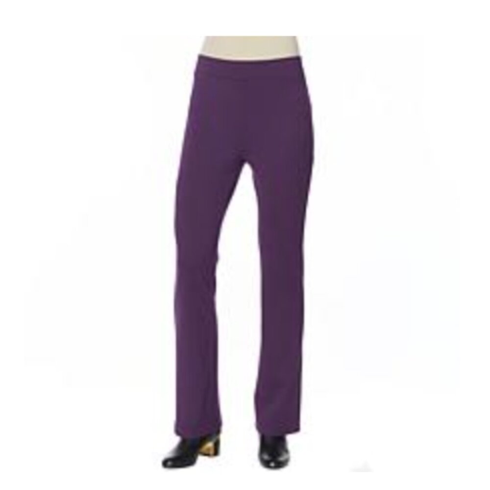 NWT IMAN Global Chic 360 Slim Ponte Boot-Cut Pant New Sz: MT